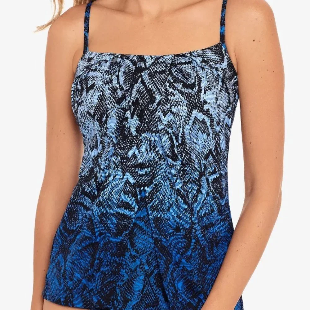 Miraclesuit Jubilee Printed Tankini Swim Top Size 8 - Picture 1 of 11